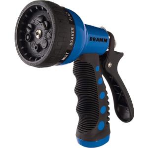 Dramm Revolver Heavy Duty Metal Garden Hose Nozzle  9 Spray Patterns, High Pressure Jet, Thumb-Control Flow, Ergonomic Grip  Blue (No Size (Single))