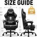 Gaming Chair for Adults with Footrest,Upgraded Ergonomic Chair,All Black