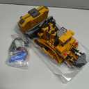Dwi Dowellin Rc Bulldozer Toys for Boys, Construction Remote Control Bulldozer with Metal bulldozing Shovel Lights/Sounds for Kids Boys