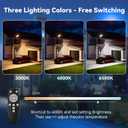 MMKT Solar Lights Outdoor, 8000W 3 Color Solar Street Lights, Commercial Solar Parking Lot Lights Waterproof Dusk to Dawn, Security Flood Lights with Motion Sensor for Yard, Basketball Court, Large