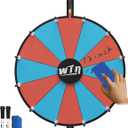 Heavy Duty Spinning Wheel for Prizes, 12inch Prize Wheel with Dry Erase Marker & Eraser, Colors Spin Wheel, 12 Slots Wheel Spinner with Stand for Trade Shows, Carnivals, Home, Party