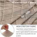 Waterproof Dining Chair Cover,Spandex Fabric Fit Stretch Chair Slipcover,Removable Washable Jacquard Parsons Chair Covers (Khaki,Set of 6)