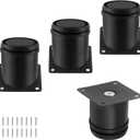 Set of 4 Stainless Steel Furniture Legs 2.4 Inch, Adjustable Round Cabinet Legs 2" Dia Kitchen Feet, Metal Replacement Legs for Cabinet Sofa Couch Shelves Table (Black)