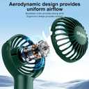 2 x 2 IN 1 Portable Mini Handheld Fan with Keychain Stand, Personal Powerful Cooling Fan, Small Battery Operated Table Fan, Quiet Hand Fan, USB Rechargeable, Birthday Gifts for Women (Dark green)