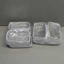 Sanwuta 6 Pcs Clear Hard Zipper Case Hard Plastic Zipper Pouches Makeup Bag Pencil Pouches Transparent Cases for Snacks Plastic Storage Organizer Box for Travel(White,5 x 3 x 2 Inch)