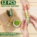 LemonRoad 12 Pcs Matcha Whisk Bulk 100 Prong Bamboo Whisk for Matcha Powder Traditional Japanese Chasen Handcrafted Organic Bamboo Stirrer Mixer Brush Authentic Ceremonial Tea Preparation Starter