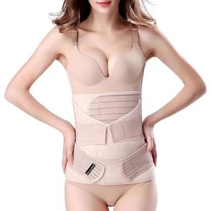 ChongErfei 3 in 1 Postpartum Support - Recovery Belly/waist/pelvis Belt Shapewear Slimming Girdle, Beige, L For Posture Correction