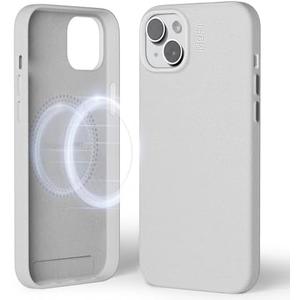 MOFT Designed for iPhone 15 Plus Case, MOVAS Vegan Leather Soft & Smooth & Anti-Scratch Protective Phone Case, Compatible with MagSafe, Fine Fiber Lining, Lifted Camera Ring Magnetic Case, Misty Cove