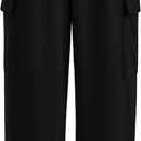 PRETTYGARDEN Women's Summer Cargo Sweatpants Casual Elastic High Waisted Lounge Jogger Pants with Pockets (Black, Size M)