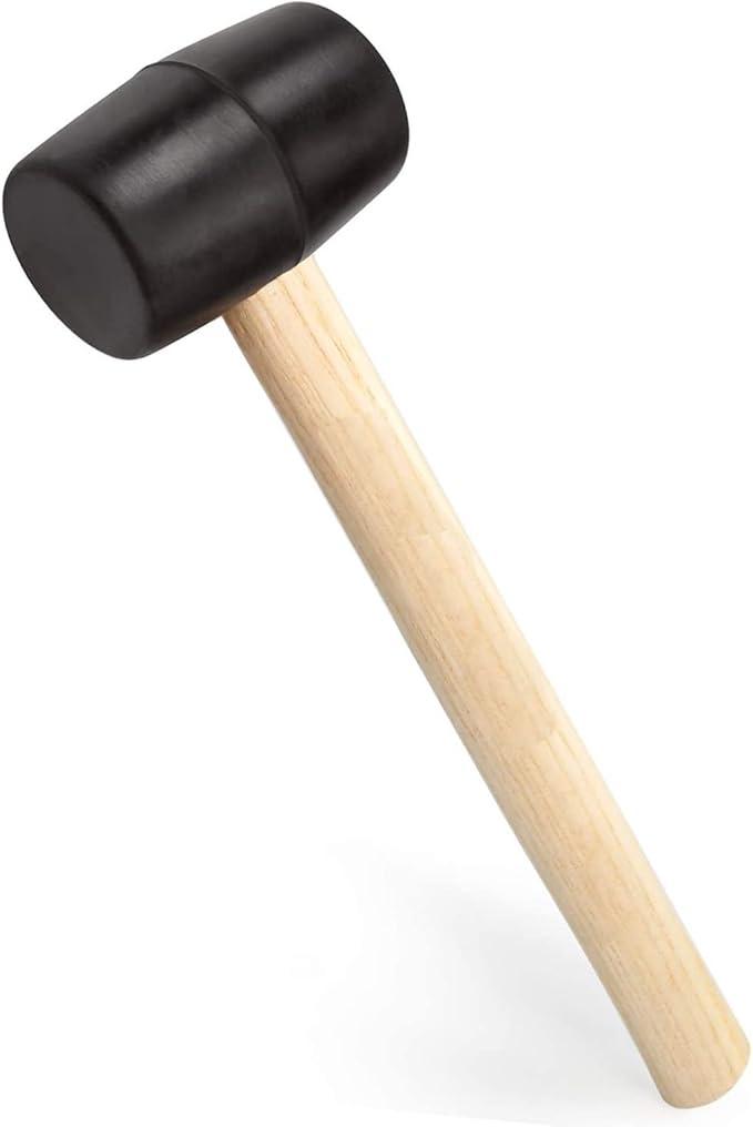 Edward Tools Rubber Mallet Hammer - 8 oz. Small Mallet with Wood Handle - Double Faced Heavy Duty Rubber Head