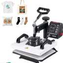 VEVOR Heat Press Machine 12 x 10 in Sublimation Press Machine Swing Away, Heat Up Fast and Even, Digital Precise Time and Temperature Control, for T-Shirts, Canvas Tote Bag, Pillowcases, Socks
