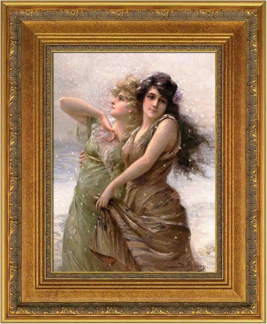 Antique Frame for 20x24 Canvas Paintings, No Front & Back, 3.6" Wide DIY Solid Wood Vintage Frames For Baroque Victorian Wall Art Prints Class Artwork Designer, Home Office Gallery Decor (Gold)