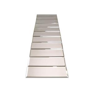 3" X 10" Gold Matte Peel & Stick Glass Mirror Subway Backsplash Kitchen Bathroom Beveled Edge Self Adhesive Tile (10 Pcs 2 Sq.ft)