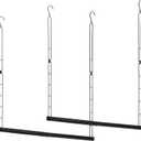 STORAGE MANIAC Hanging Closet Rod, Adjustable Width and Height Closet Hanging Organizer, Space-Saving Clothes Hanging Bar, Closet Extender Hanging Rod Double Closet Hanging Rod, 2 Pack Black