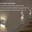 WYZE Rechargeable Night Lights with Dusk to Dawn & Motion Sensors, Warm & Soft White Stair Lights for Bathroom, Hallway, Linkable, Magnetic Mount, 3 Pack
