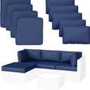 9 Pack Patio Cushion Covers Outdoor Furniture Cushion Slipcovers Replacement Waterproof with Zipper for 5 Pcs Patio Furniture Set, Covers Only, Blue