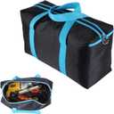 BLIRITEL 14 Inch Heavy Duty Wide Mouth Tool Bag for Men, High Capacity Tool Tote Bag for Electricians, Multipurpose Power Tool Bag Organizer for Mechanics Carpenters