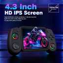 RG43H Pro Retro Handheld Game Console, 4.3 Inch Retro Gaming Console with 4000mAh Battery, RK3562 Opensource Hand Held Games Console, EmuELEC&RGBOX Dual Systems Video Console, HDMI TV Output, Black