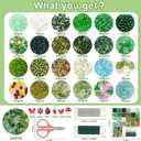 Draupnir 5424 Pcs Beaded Plant Kit Forever Green Beads for Beaded Plants, Glass Beads Bulk Leaf Flower Beads for Succulent Plant Jewelry Making DIY Craft(Plant Pot is NOT Included)
