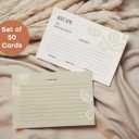 5 x Recipe Cards, 4x6 Premium Recipe Cards for Bridal Shower and Weddings, Double-Sided, 50 Pack, Beige