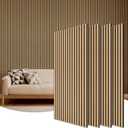 TONOR Wood Slatwall Panels, 4 Pack 47.2" x 23.6"/ 120 x60cm(31ft) Acoustic Wall Panels, Wood Slat Acoustic Panels for Noise Cancelling and Wall Dcor Living Room, Bedroom, Home Decor, Office, Teak