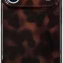 Reezaddin Aesthetic Tortoise Shell Phone Case for iPhone 17 Pro 6.3in,Retro Cool Girl Leopard Print Brown Amber Trendy Full Camera Protective Cover for iPhone 17pro 6.3"