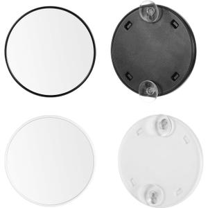 2 Pcs 15 X Magnifying Makeup Mirror, 3.5 Inch Compact Magnifying Mirror with 2 Suction Cups Travel Cosmetic Magnified Mirror Portable Handheld Shower Mirror for Makeup Application, White/Black