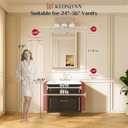 Keonjinn Brushed Nickel Bathroom Mirror 24" x 36", Sculpted Wide Frame, Tempered Glass Beveled Edge, Shatterproof, Silver Vanity Mirrors for Over Sink, Transitional Metal Framed Rectangle Mirror