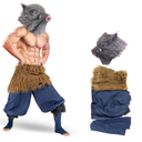 WELLMILLER Inosuke Cosplay Costume Pants Apron Suit Full Set with Inosuke Mask for Adult Men Women, M