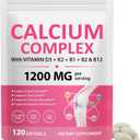 Calcium 1200mg with Vitamin D3 & K2 Softgels, High Absorption Calcium Supplement for Bone & Teeth Support, Daily Calcium for Women Men & Seniors, Easy to Swallow, 120 Softgels, Exp: 03/29/2029
