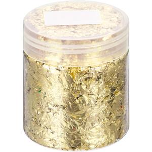 UXCELL Gold Foil Flakes for Resin, 3g Metallic Leaf for Nail Art, Resin Art, Crafts, Painting, Candle and Jewelry Making, Light Gold