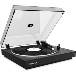 Victrola Fully Automatic Bluetooth Turntable  with Audio Technica ATN3600L Cartridge, 2-Speed Vinyl Record Player, Preamp & Aluminum Platter, Dust Cover (Black)