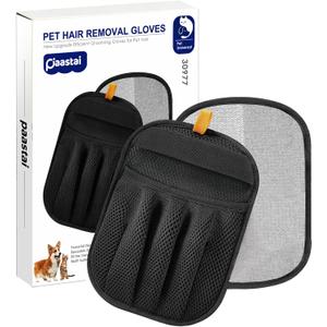 Pet Hair Removal Glove, Upgraded Five-Finger Electrostatic Magic Brush Pet Hair Remover, Reusable Cat & Dog Hair Remover for Couch, Furniture (2PCS)