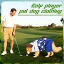 Dog Golf Costume with Golf Bag and Clubs Halloween Funny Pet Costumes Dog Cosplay Outfits Halloween Holiday Pet Party Supplies for Small Medium Large Dogs(M(Neck Girth: 12-14", Chest Girth: 19.69"))