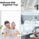 Silicone Bathroom Soap Dishes with Drain Spout-Bathroom and Kitchen Sink Organizer,Sponge Holder,Dish Soap Tray,Perfect for Dispenser,Scrubber,Bottle,Cup on Sink or Counter-White 12"4"