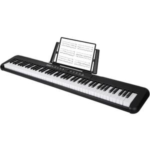 Digital Piano 88 Key Full Size Semi Weighted Electronic Keyboard Piano with Music Stand,Power Supply,Bluetooth,MIDI,for Beginner Professional at Home/Stage-A1 (Black)