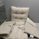 Cushions with Storage Side Pocket,Linen-Like Fabric, Foam & Microfiber Filling, Non-Slip & Washable,Thickened & Supportive for Glider Rocking Chair (Khaki)