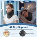 Multifunction 2-in-1 Cervical Brace & Airplane Neck Pillow Memory Foam for Post-Op, Neck Strain & Chronic Head Drooping Adjustable Velcro Relieves Pain & Pressure
