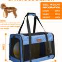 Large Cat Dog Carrier for Pet Up to 20 Lb - 201313 in, Top & Side Entry, Foldable, Soft-Sided Pet Carrier with Ventilated Anti-Scratch Mesh & Car Seat Buckle for Car, Travel and Vet - Blue
