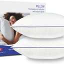 18x18 Pillow Inserts Set of 2, Hypoallergenic Soft Machine Washable Fluffy Virgin Polyester Premium Throw Pillow Stuffer, Decorative Cushion for Bed, Couch, Sofa - White