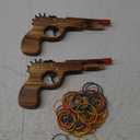 Zonzxcv 2 Pcs Wooden Rubber Band Gun Kids Outdoor Toy with 100 Rubber Bands 9 Inches Length (Red)