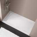 MORVANO 32 x 60 Shower Base with Left Drain Removable Stainless Cover,Shower Pan Kit Non-Slip in White