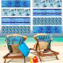 Boao 8 Pcs Large Towel Bands for Beach Chairs 15.75" x 1.97" Cruise Chairs Towel Bands Elastic Windproof Lounge Clips Strap Holder for Summer Pool Hawaiian Accessories Gifts (Fresh Style)
