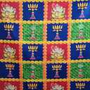 SATVIK 8x5ft. Fabric Backdrop for Ganpati Pooja Pujan Décor Puja Cloth Backdrop Mehndi Diwali Festival Marigold Garland Lotus Floral Tulle Curtain Wedding Bridal Anniversary Baby Shower Wall Banner