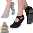Ozaiic Pilates Socks for Women Non Slip Grip, Yoga Socks with Grippers for Barre, Hospital, Ballet, Dance, Barefoot Workout
