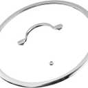 Woogim 11.5 Inch Pan Lid for Frying Pan,Pot Lids with Stainless Steel Handle,Dishwasher Safe and Oven Up to 480,4mm Thickness Tempered Glass Lid for Commercial/Household Cookware (Silver)