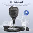BAOFENG Microphone Handheld Heavy Speaker BF-850 Ham Radio Mic IP54 Waterproof Volume Adjustable Speaker Mic for UV-5R BF-F8HP PRO AR-5RM UV-21R for Kenwood Retevis Walkie Talkies (Black