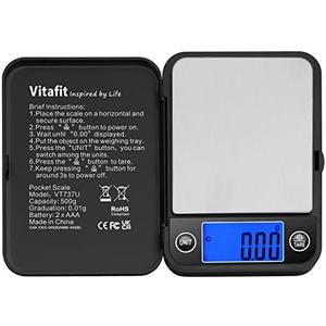 Vitafit 500g Digital Pocket Scale,High Accuracy Assured by Scale Professional Factory Since 2001, Gram Scale 0.01g for Multifunction: Lab,Food, Kitchen,Coffee,Jewelry; Black