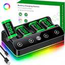 DINOSTRIKE 4X 6200mWh Battery Pack Compatible with Xbox One/Series S/X Controller Charging StationExtended USB C Cable Rechargeable Battery Pack for Xbox