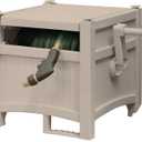 Suncast 100 ft. Hose Hideaway, Garden Hose Reel Box, Light Taupe